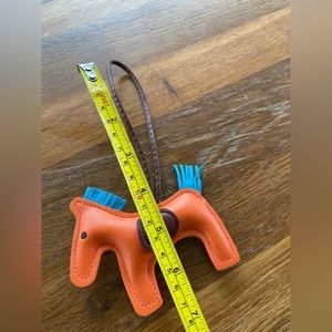 Cute Faux leather horse bag charm in orange